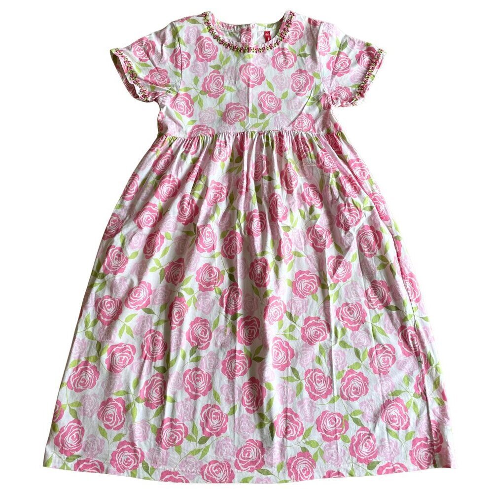 Hanna Andersson Vintage Cotton Pink Floral Modest Dress‎ - Size 160 (14/16)